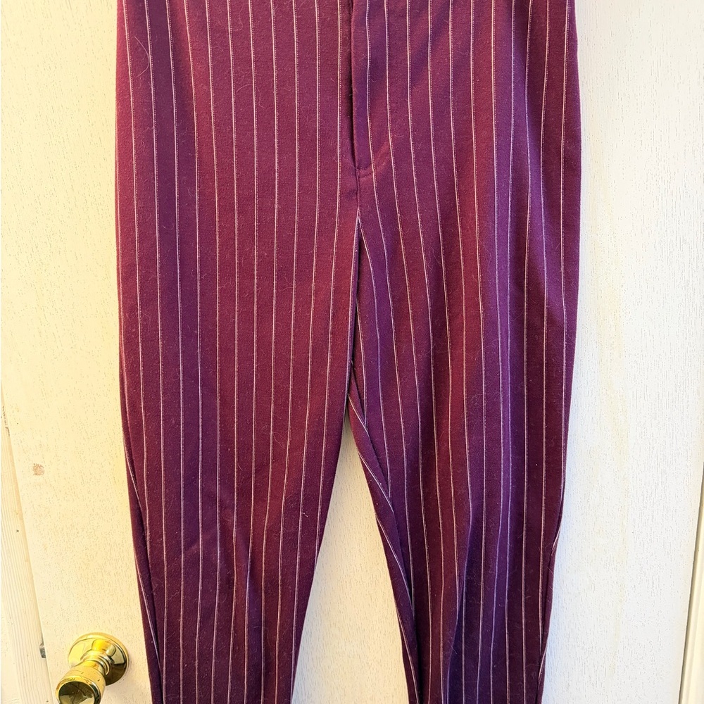 Forever 21 Women's Burgundy Pinstripe Pants
